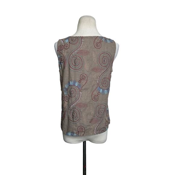 Russ Berens vintage brown embroidered tank top size Small - Picture 2 of 9